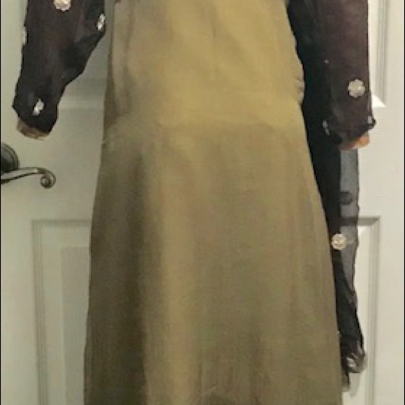 Light & dark brown georgette with silver heavy wor - Picture 3 of 4